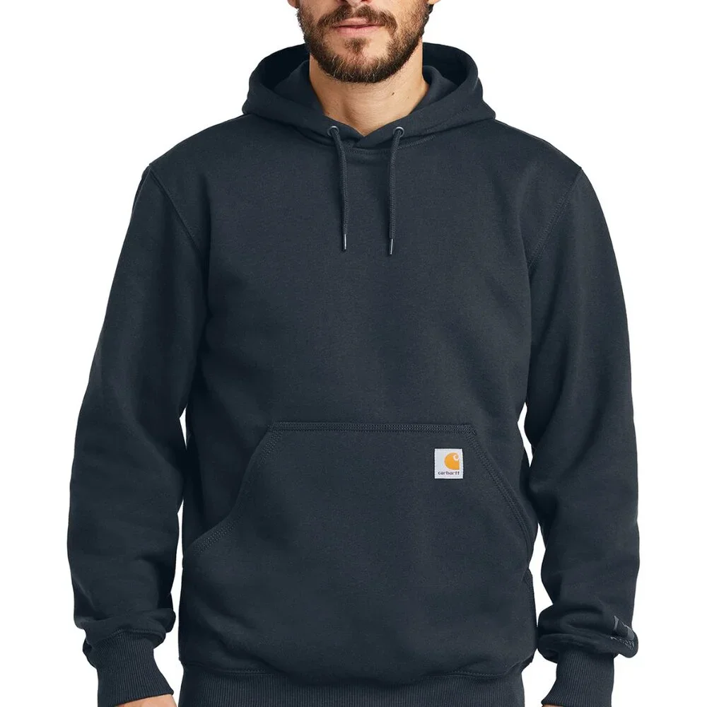 (NWT) Carhartt Mens Rain Defender Paxton Heavyweight Hooded Sweatshirt Navy - Picture 3 of 5